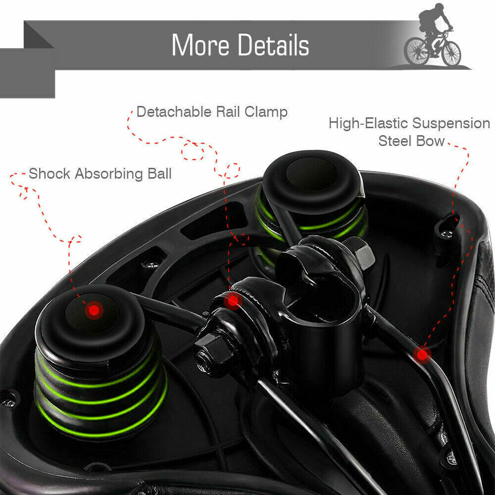 Comfort Wide Big Bum Bike Bicycle Gel Cushion Extra Sporty Soft Pad Saddle Seat