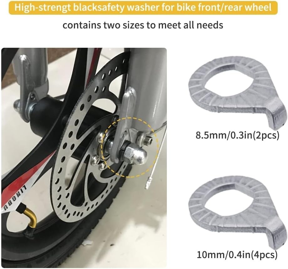 Alloy Steel Bicycle Hub Axle Nut and Washer Kit – Rust Resistant, M8 M9.5 M10
