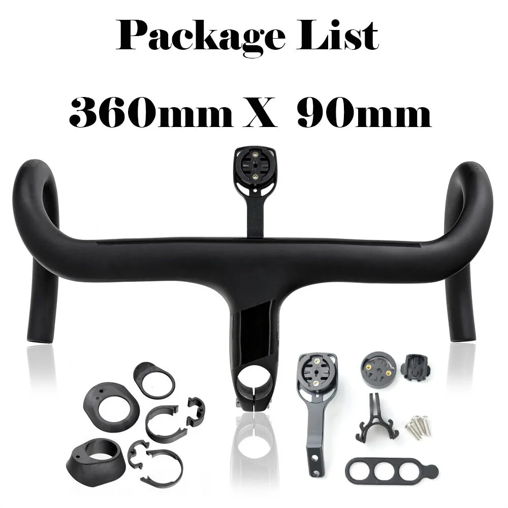 Carbon Road Bicycle Integrated Handlebar with Stem and Spacers 28.6mm 340/360MM