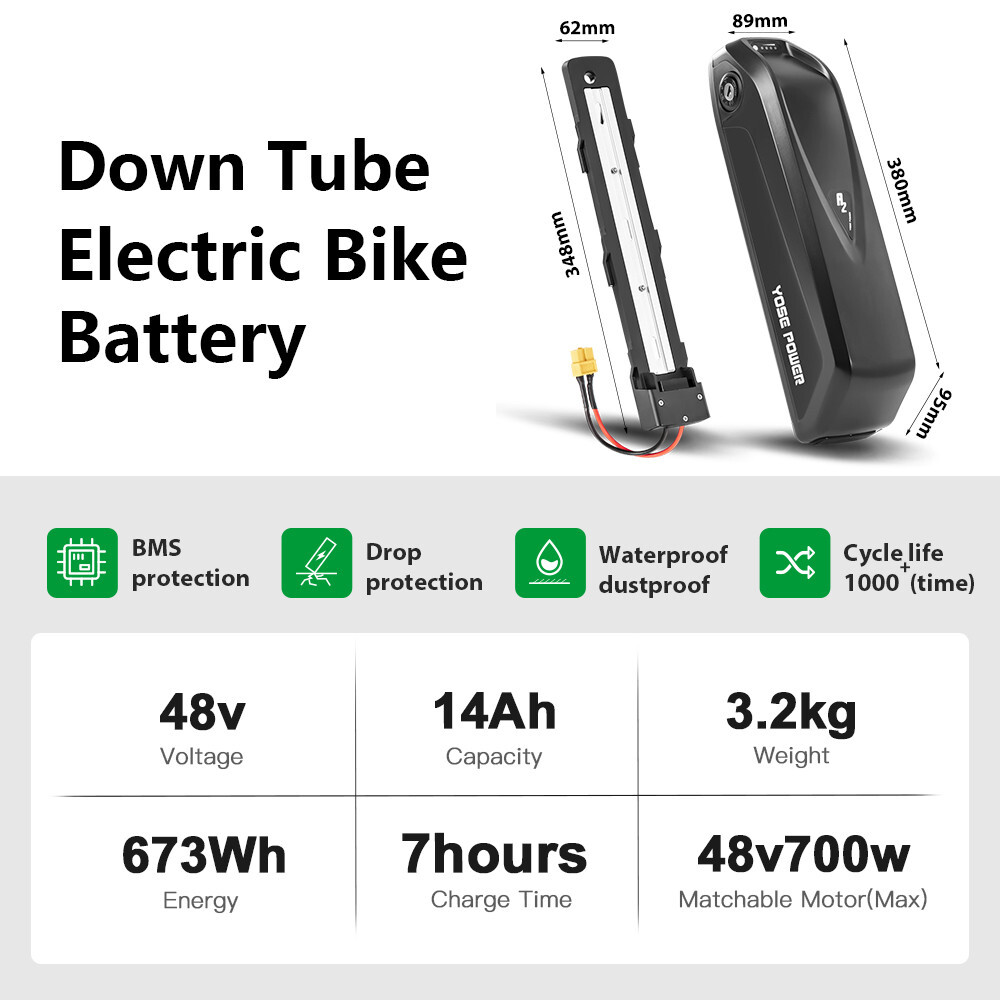 RAD POWER Ebike Battery 48V 14Ah Electric Bike Bicycle Lithium Battery 48V