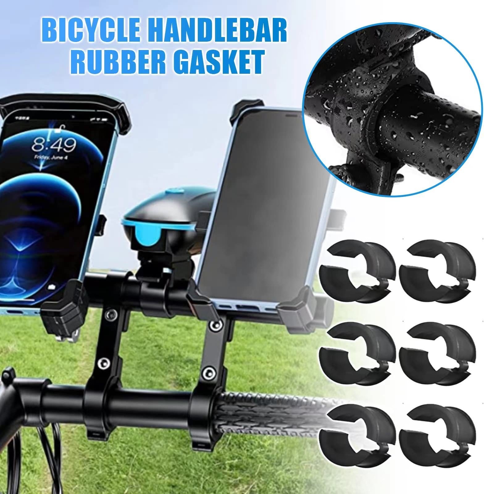 12 Pcs Bicycle Handlebar Rubber Gasket & 1 Rubber DIY Gasket, Anti-Vibration …