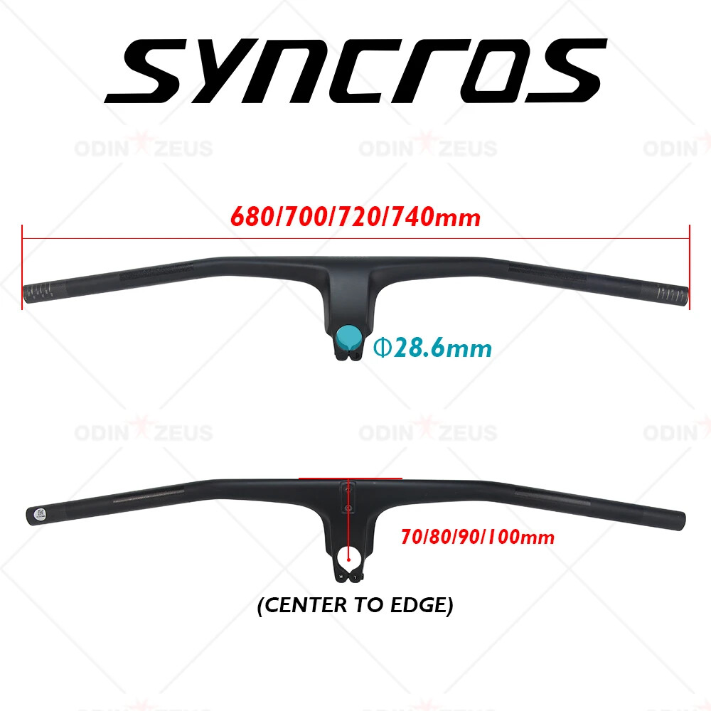 Full Carbon Fiber MTB Bicycle Integrated Handlebar with Stem -20° Degree 740mm