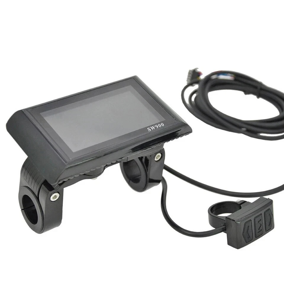 E-Bike SW900 LCD Display 24V/36V/48V/60V LCD Meter Panel Display SM/WP Plug