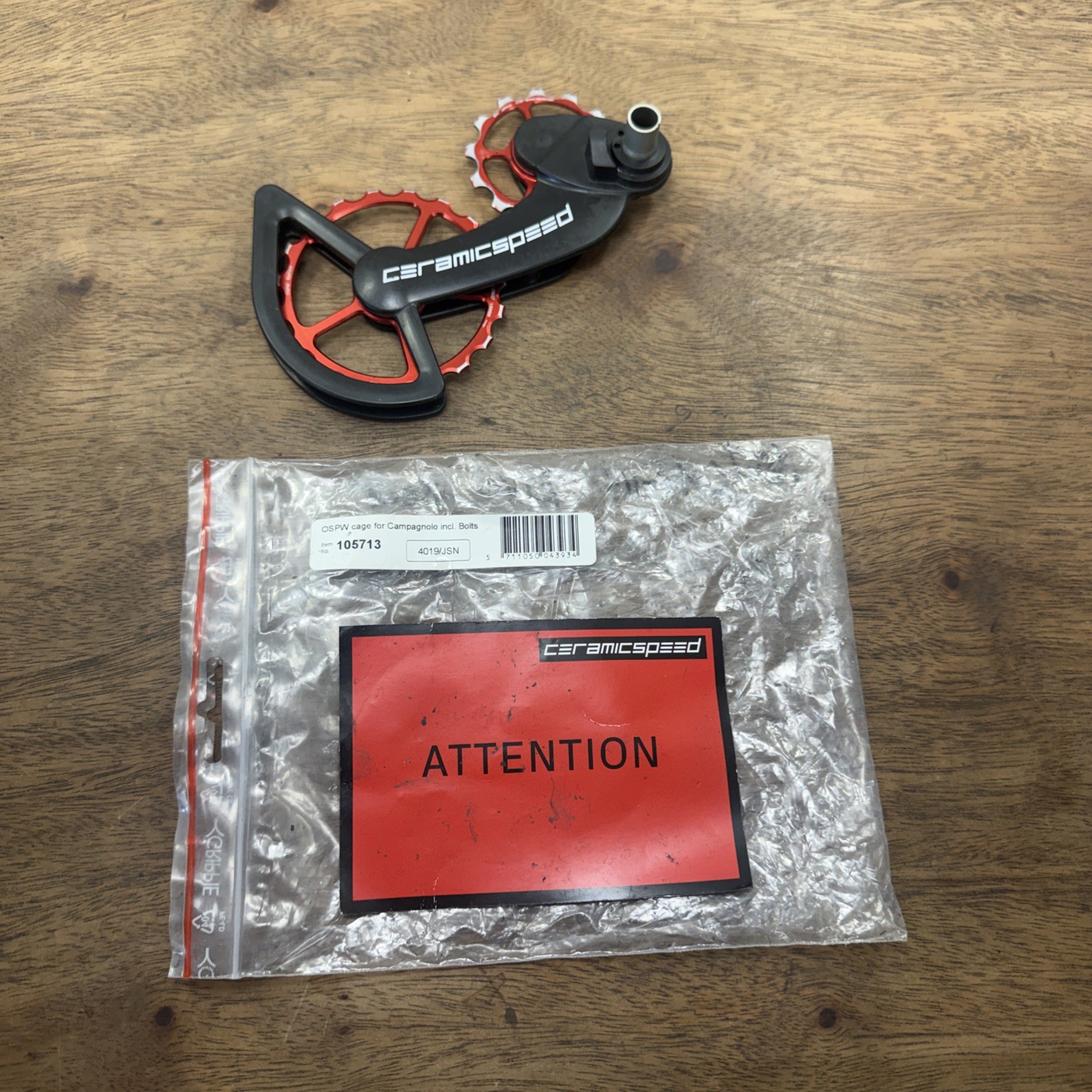 CeramicSpeed OSPW Pulley Wheel System for Campagnolo 11-Speed EPS Black Red