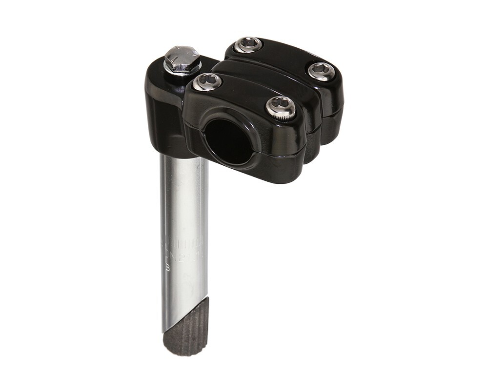 Alloy 21.1mm (4 BOLT) Old School Bicycle Stem BMX MTB Cruiser Bike, Chrome Black