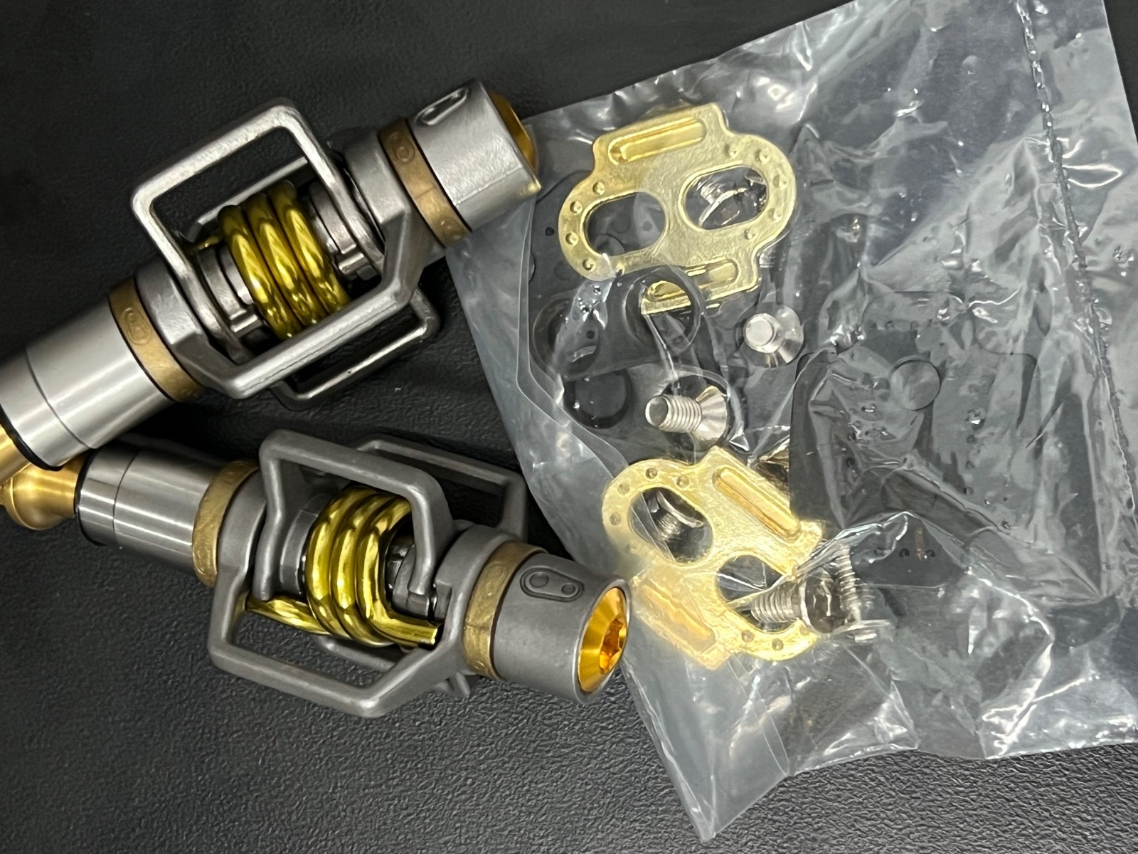 New! Crankbrothers Egg Beater 11 Pedals – Dual Sided Clipless Titanium/Gold