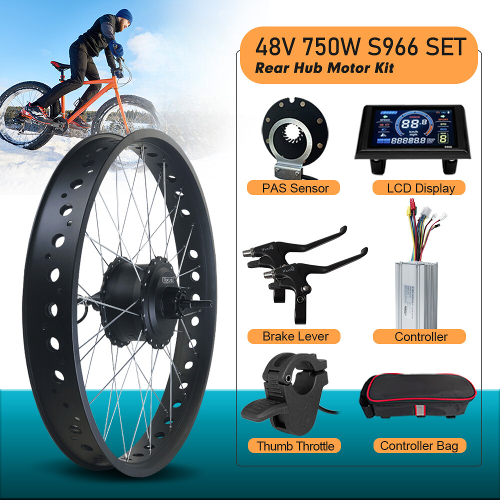 48V 750W 20 24 26er Snow E-bike Fat Brushless Front/Rear Hub Motor Dropout 170mm
