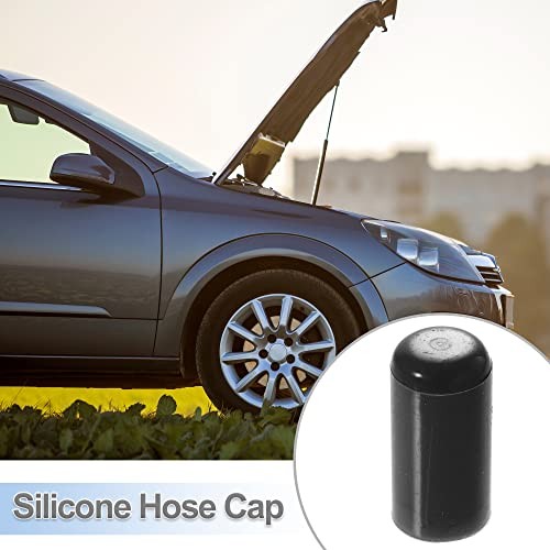 10 Pcs 6mm 0.24″ Silicone Hose Cap Intake Vacuum Hose Tube 6mm / 0.24″ Black