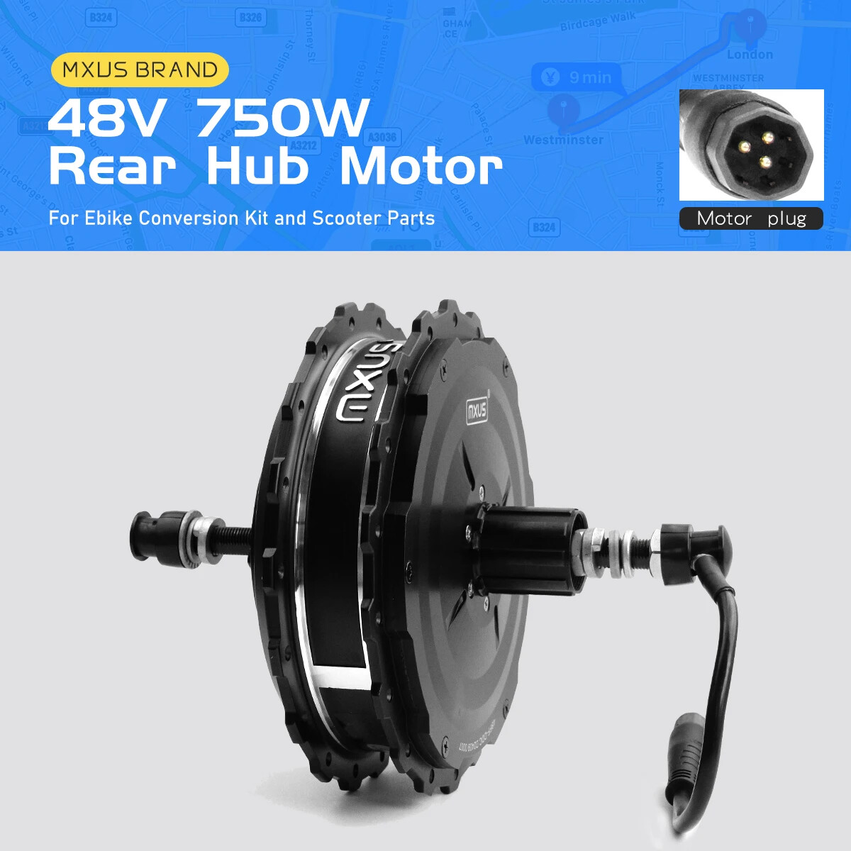 48V 750W Mountain E-bicycle High Speed Rear Brushless Gear Hub Motor Wheel Drive