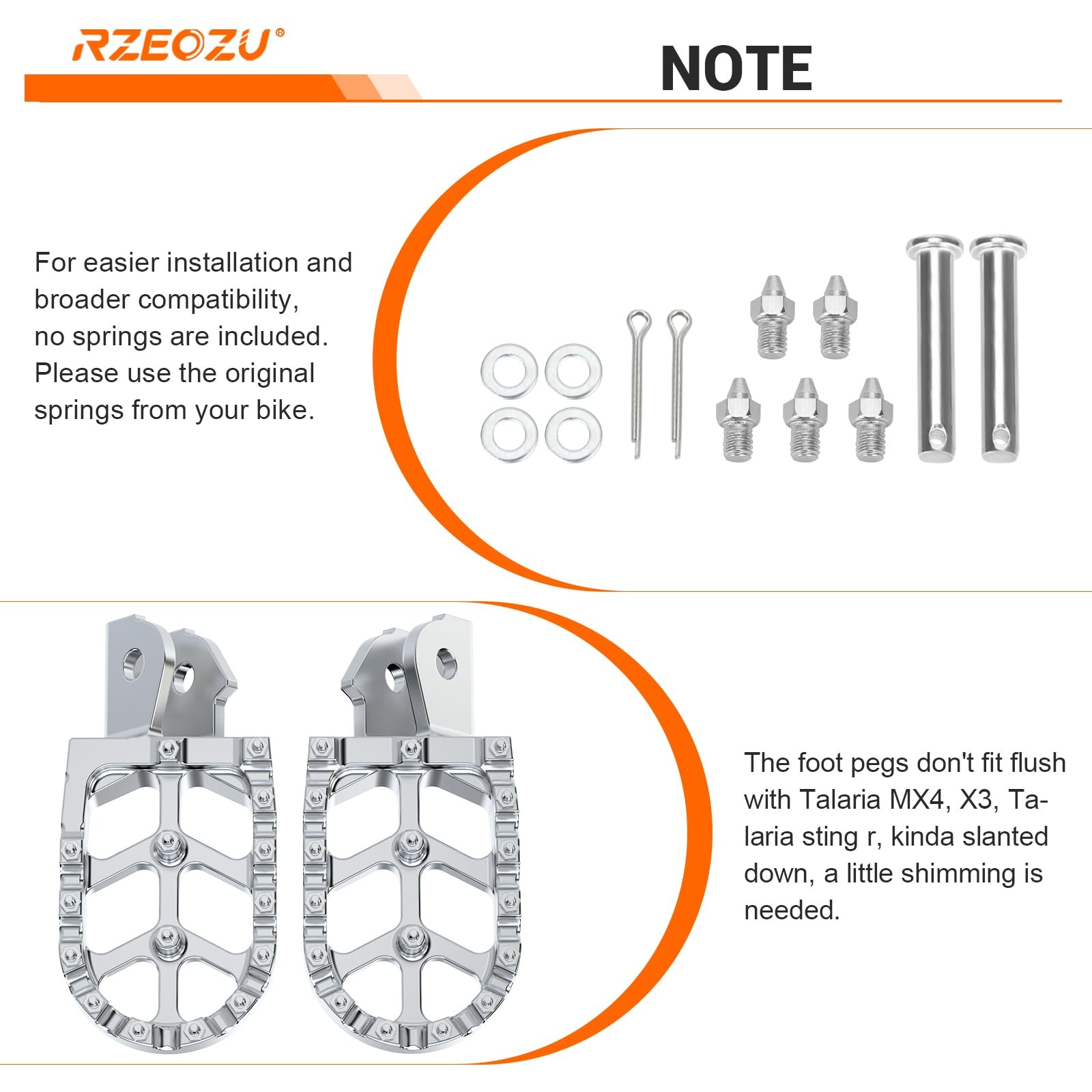 RZEOZU CNC Dirt Bike Pegs Compatible with Surron Sur Ron LBX E-Ride Pro S SS …