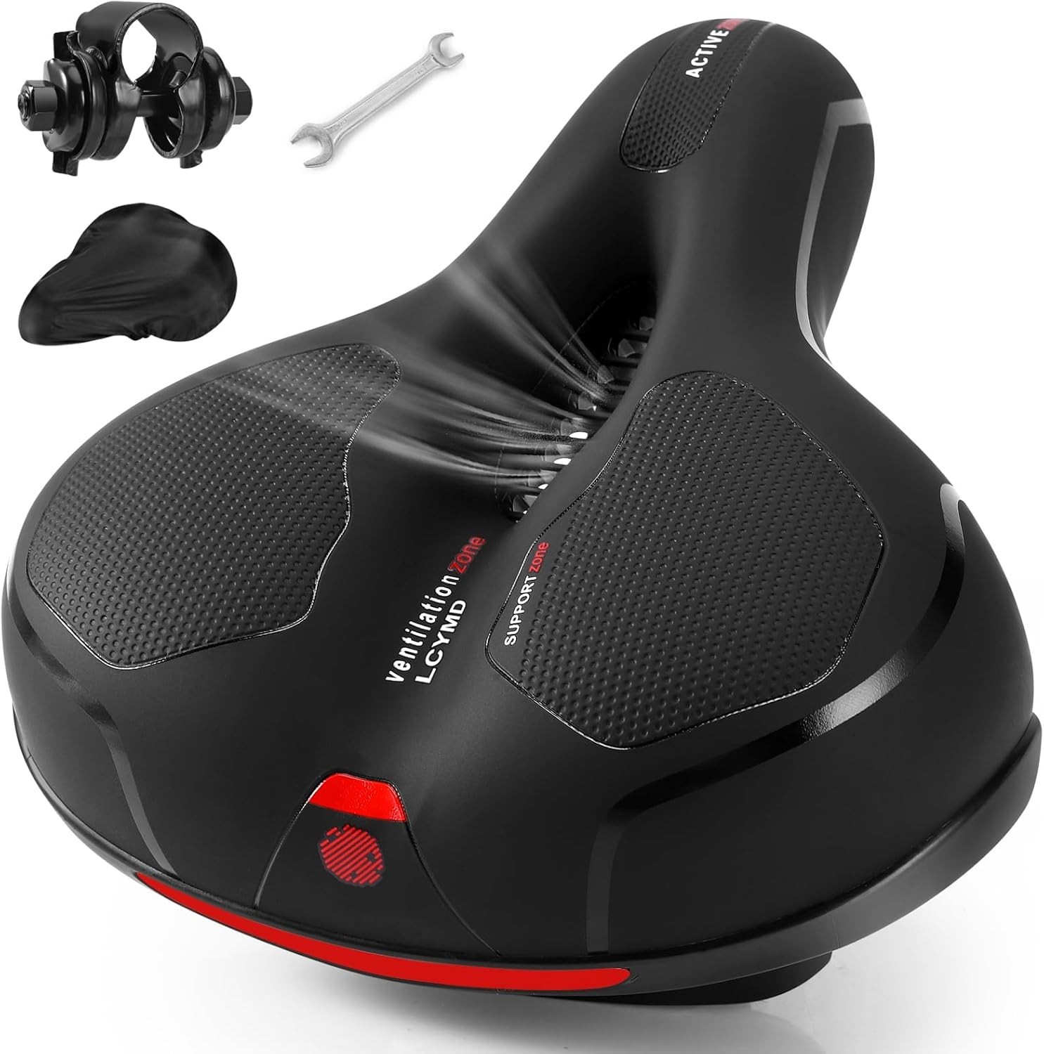 Comfort Bike Seat Dual Shock Memory Foam Saddle Waterproof Wide