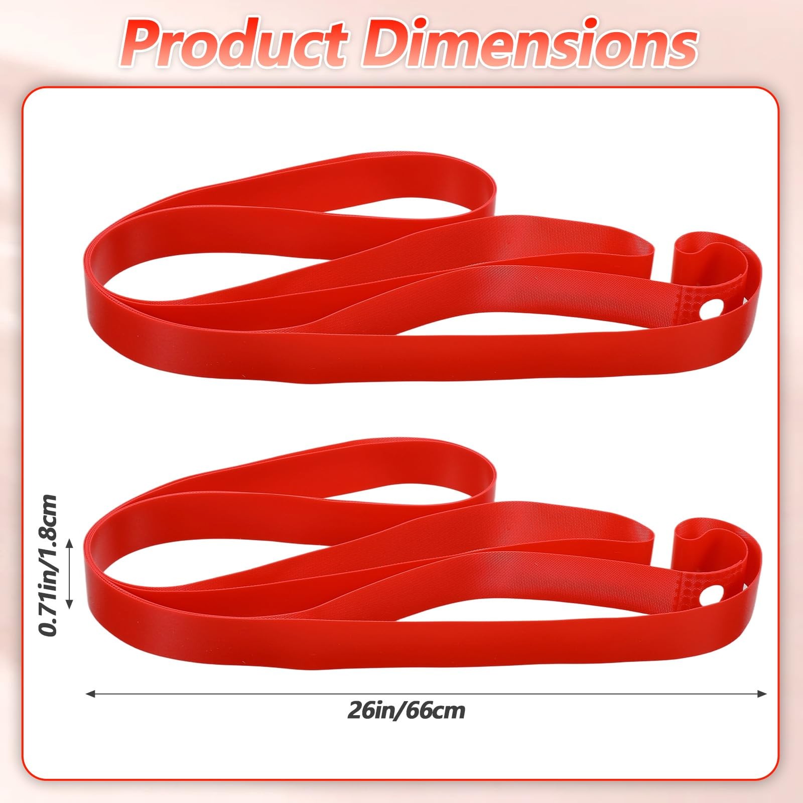 2PCS Bike Rim Tape High Pressure Bicycle Strip Rim Liner Tube Protector Red