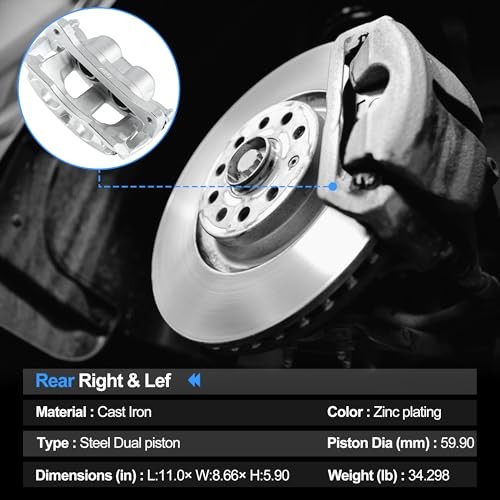 Rear Disc Brake Caliper Assembly with Bracket – Compatible with Dodge Ram