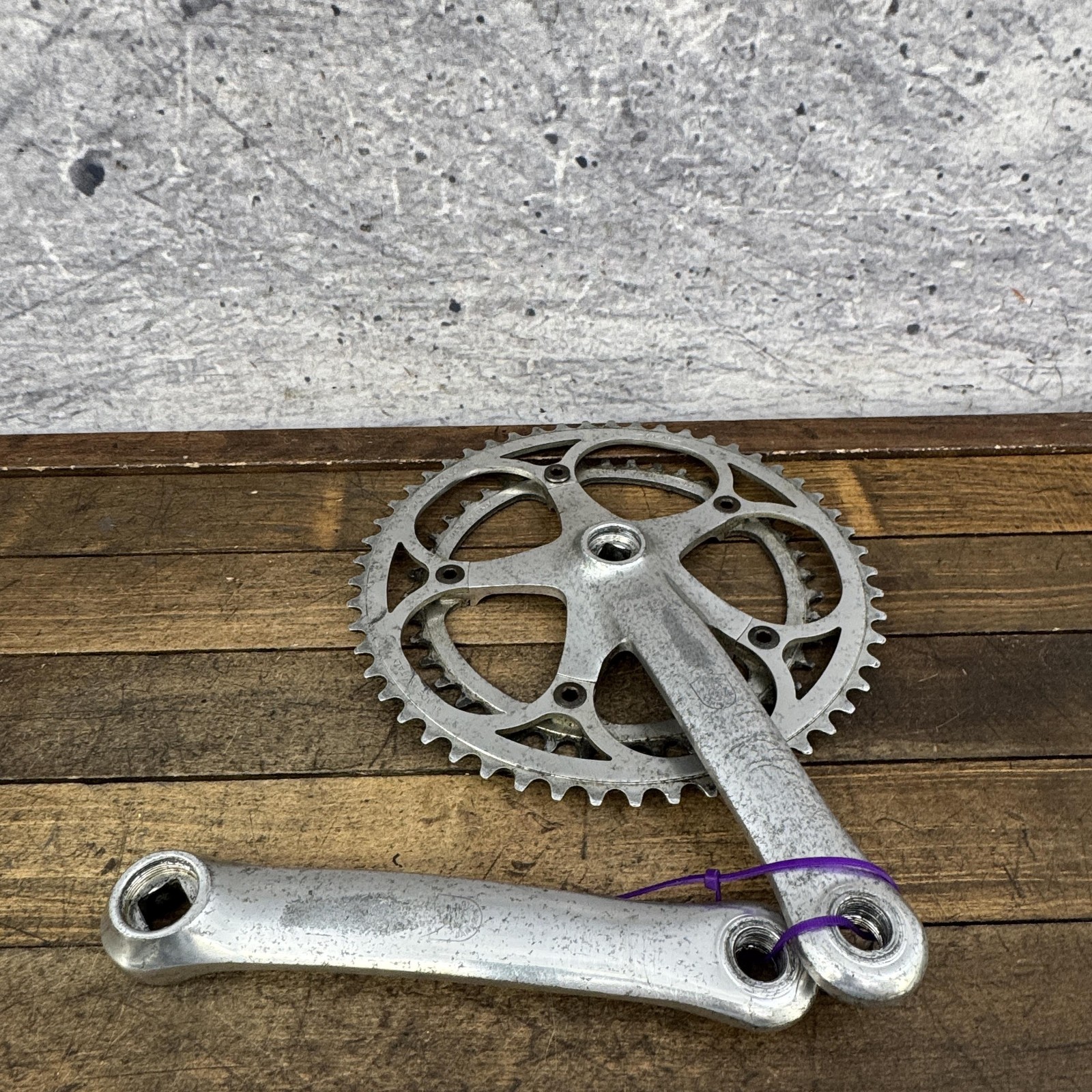 Vintage Campagnolo Crankset 170mm 135 mm Double Road 9/16x20F Italy Square Taper