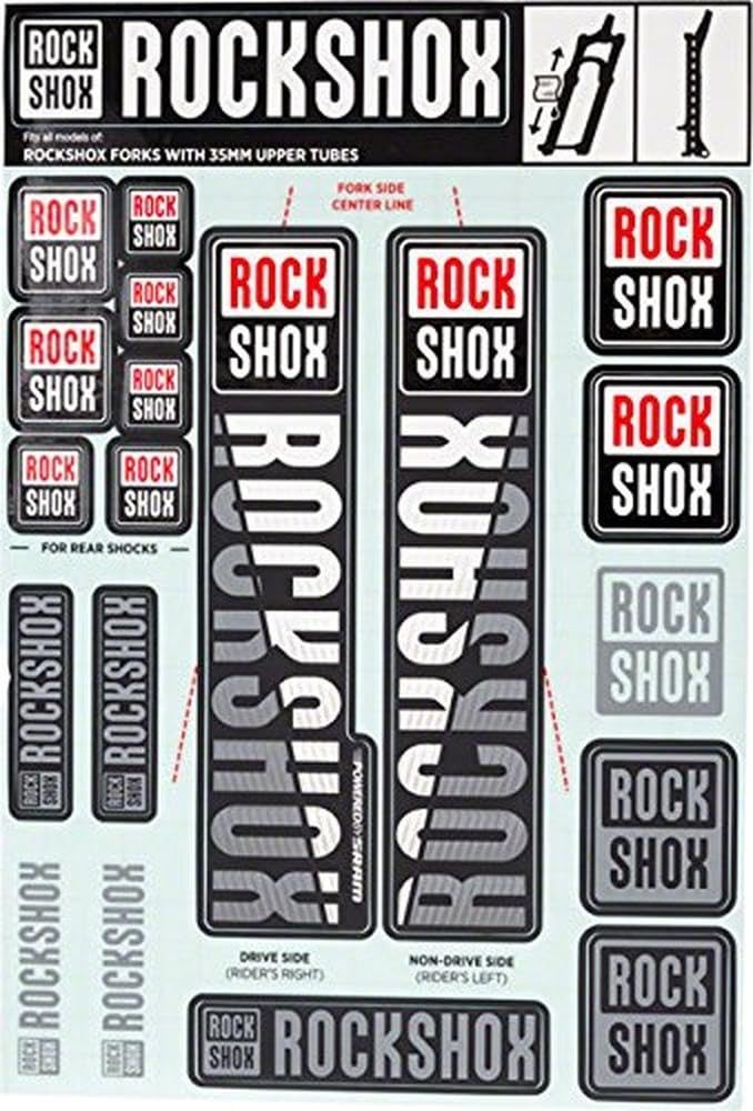 RockShox Decal Kit, 35mm, White One Size, Black