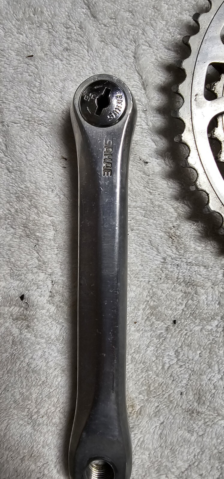 Vintage Sakae CR Turbine Crankset Triple 28-39-48 Mountain Touring Crank