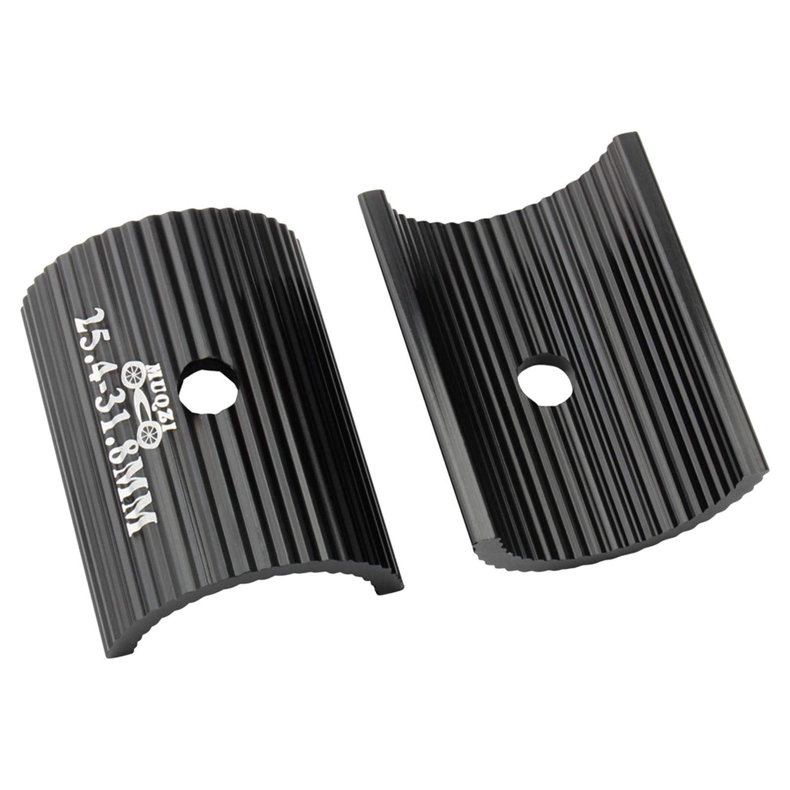 1pair Bike Handlebar Shims, Aluminum Alloy Stem Reducer 25.4 to 31.8mm, Black
