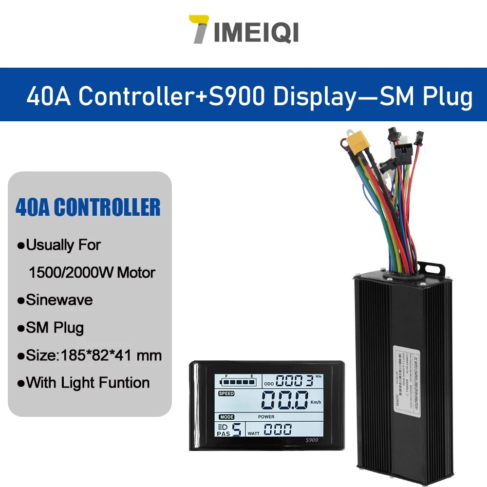 E-bike Sinewave Three-Mode Controller 36V 48V 52V 40A with S866 S966 LCD Display