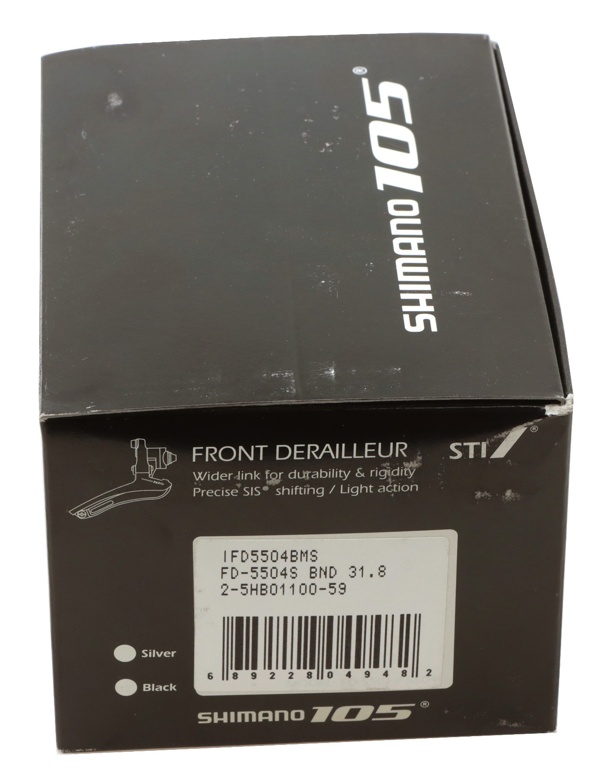 Shimano 105 FD-5504S Front Derailleur 3x9s Clamp-On 31.8mm Silver NOS NEW