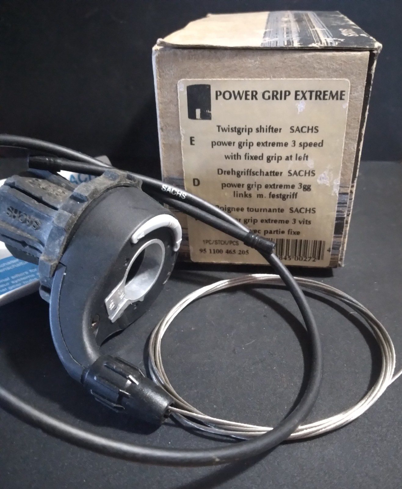 NOS Original Sachs Twistgrip Shifter Power Grip Extreme 3 Speed