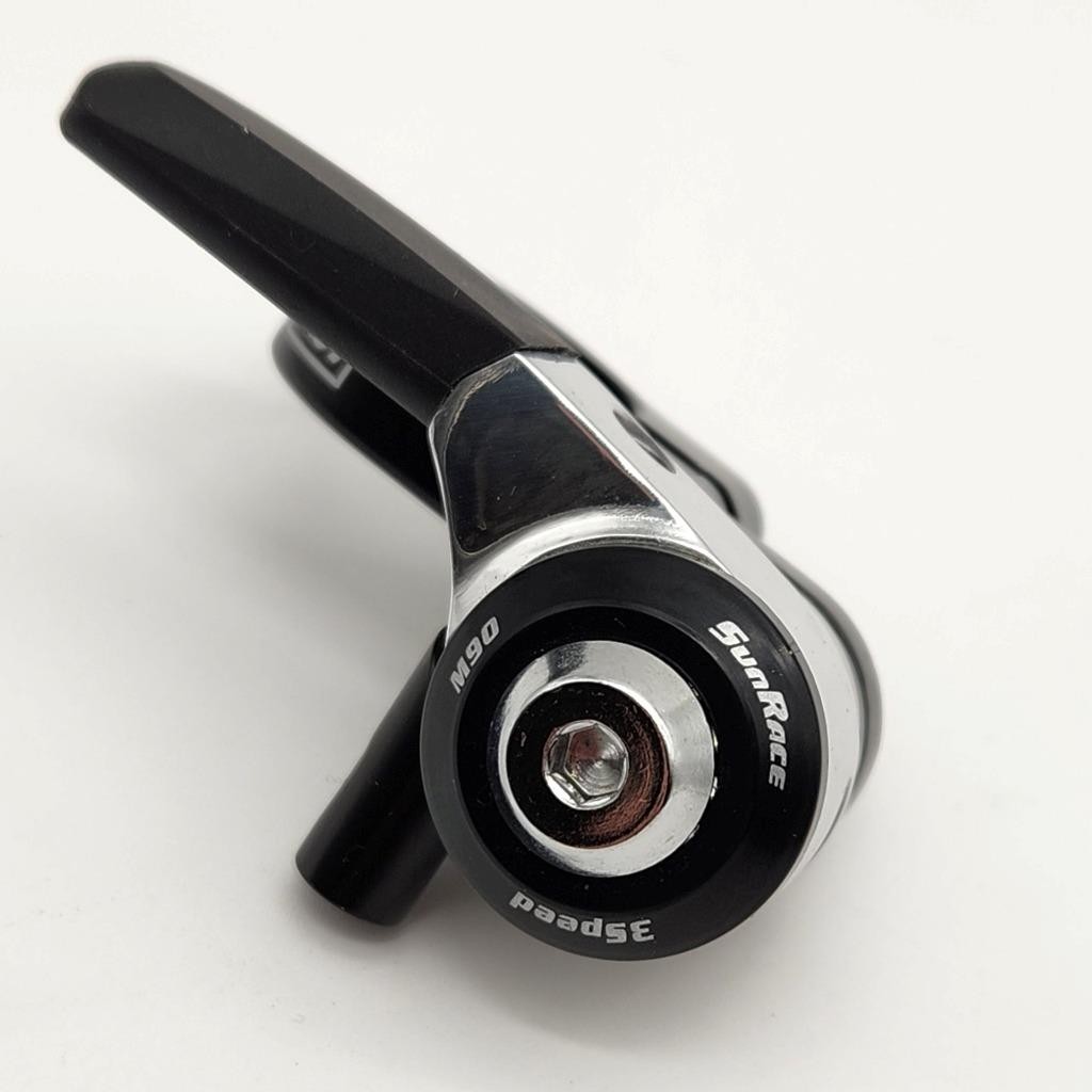 SunRace SLM96 Left 3-Speed Thumb Friction Shifter for Bicycle Black/Silver OPEN