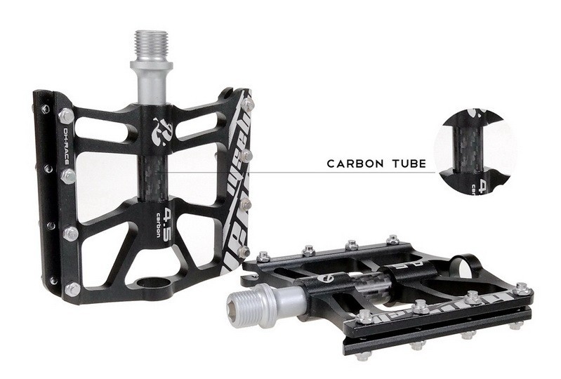 Aluminum Carbon Road MTB Mountain Bike Pedal 3 Bearing AM Flat Pedals Anti-slip