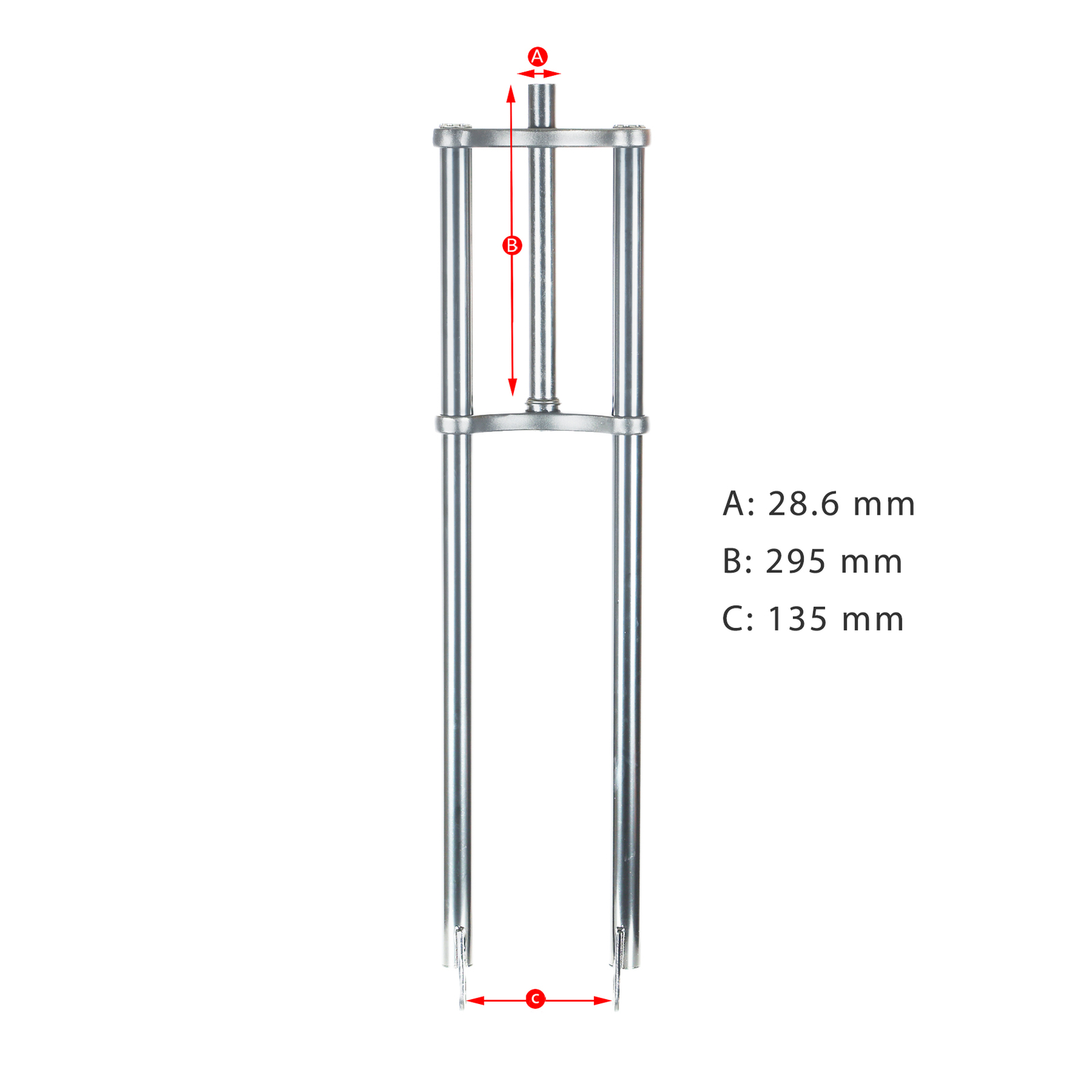 1-1/8″ Black Triple Tree Dual Springer Fork for Disc Brake 26″ Cruiser Bike