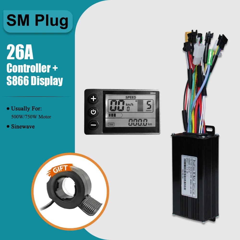 Three-Mode Sine Wave Controller 36V 48V 17A-40A with Learn Function LCD Display