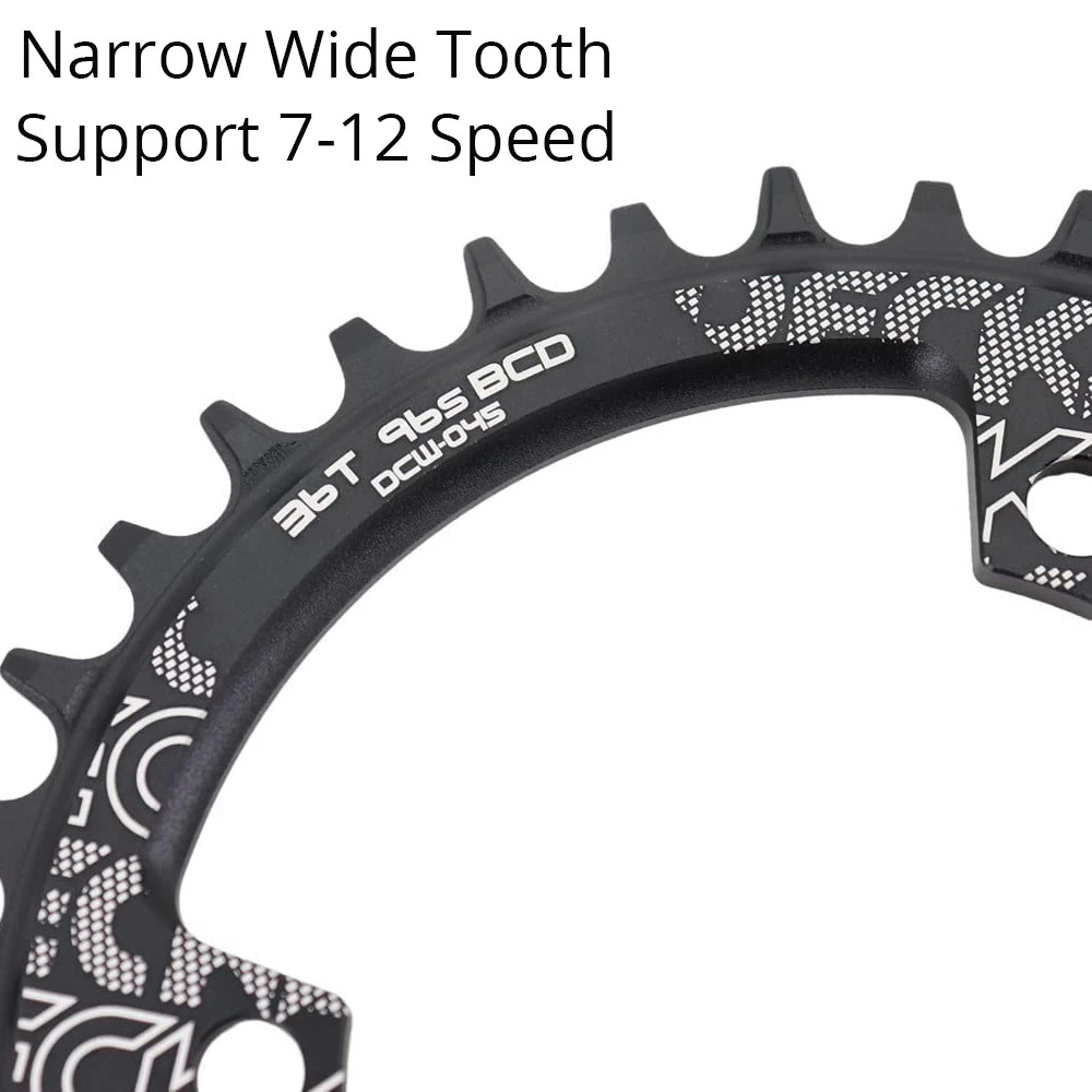 DECKAS Coroa BCD 96 Asymmetrical 36T 34T Narrow Wide 96BCD Bike Chainring 36 34