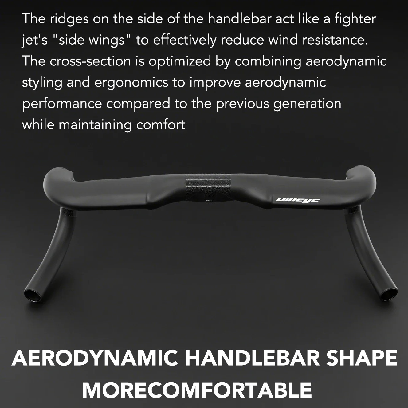 Aero Gravel Bike Handlebar Black Matt 340mm/360mm/380mm Half Internal Routing