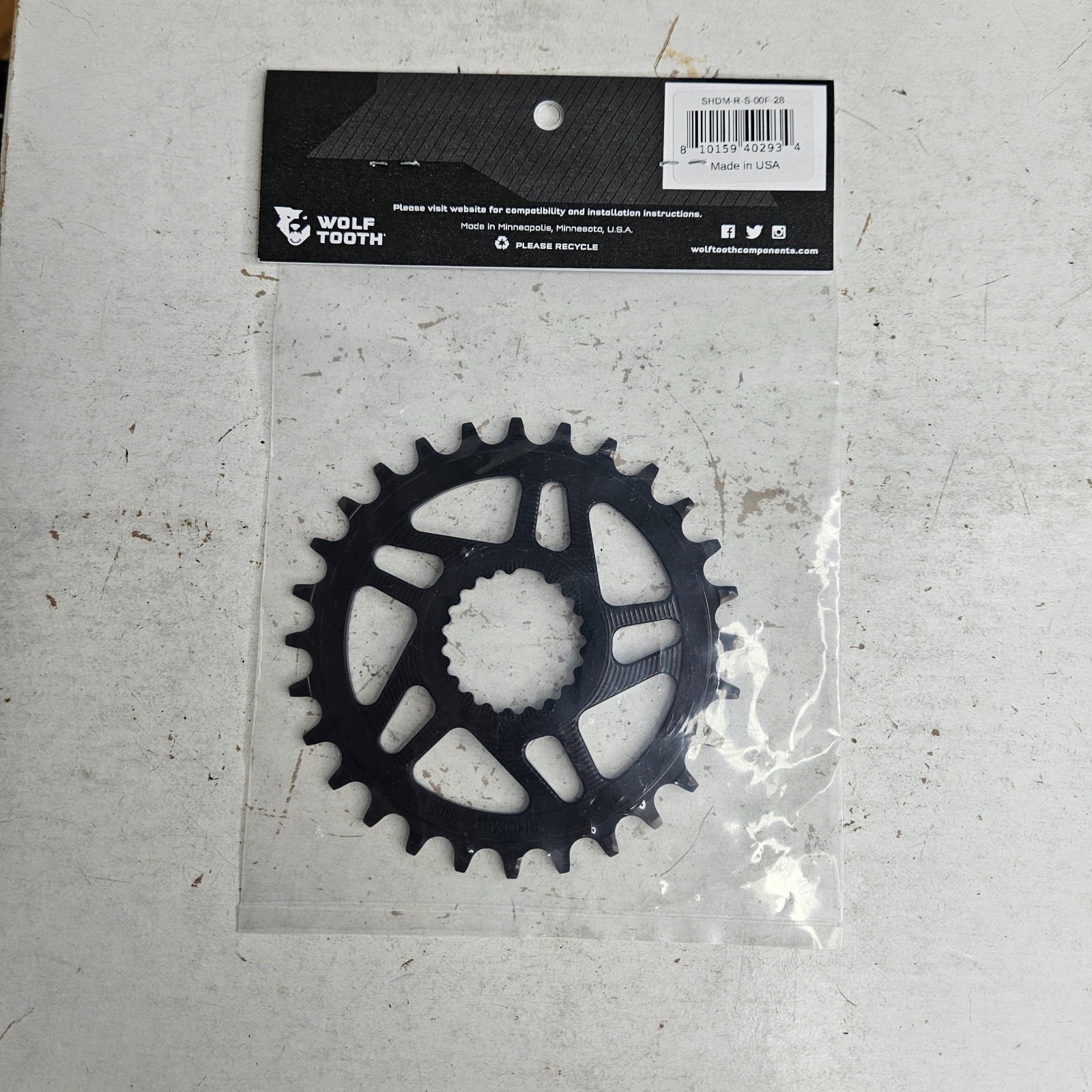 Wolf Tooth Drop-Stop ST 28T Direct Mount Chainring for 12-Speed Cranks, 7075