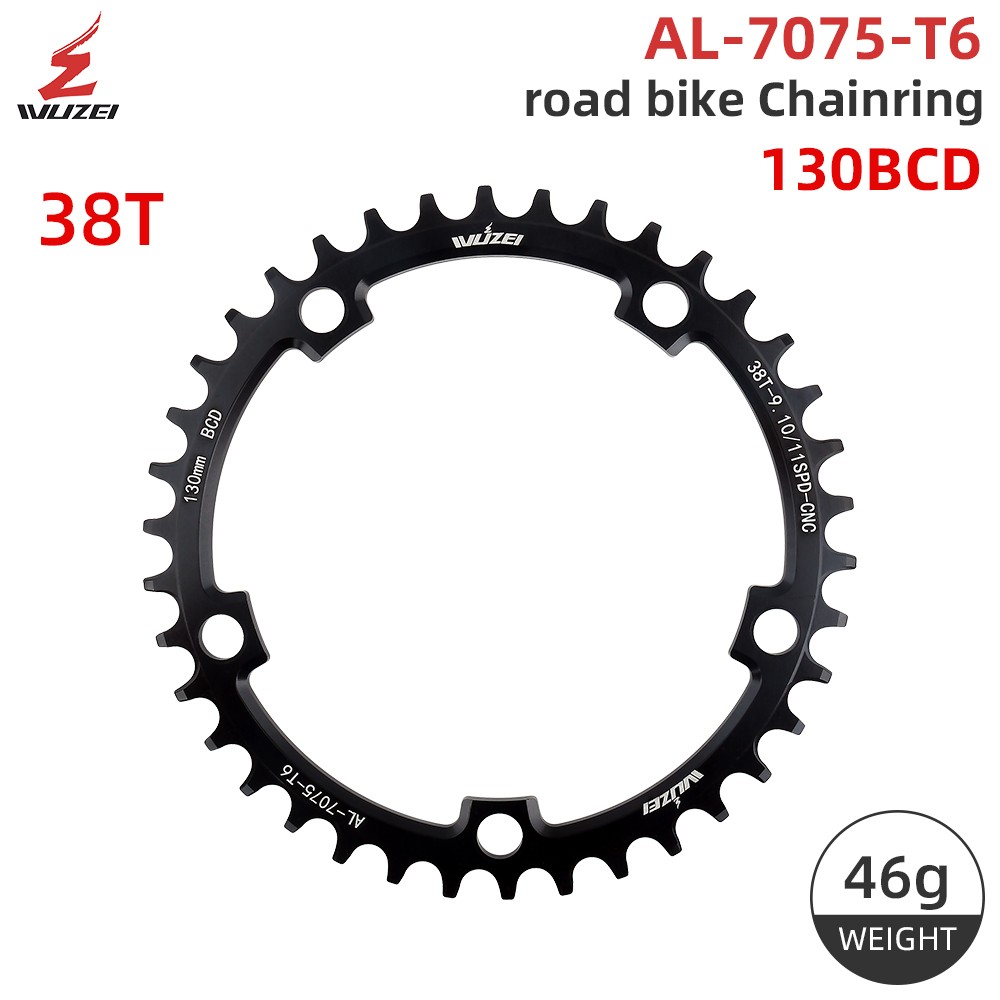 Road Bike Chainring 130 BCD 5 -Bolts 38T to 60T 9-11 Speed Bicycle Chainwheel