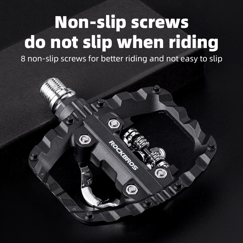 ROCKBROS MTB Lock/Flat Pedals Double Sealed Clipless SPD Cleats Ultralight Pedal