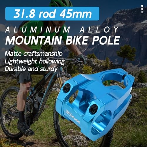 31.8mm Handlebar Stem 45mm MTB Stem Riser 1-1/4″ Clamp, Short Bike Stem