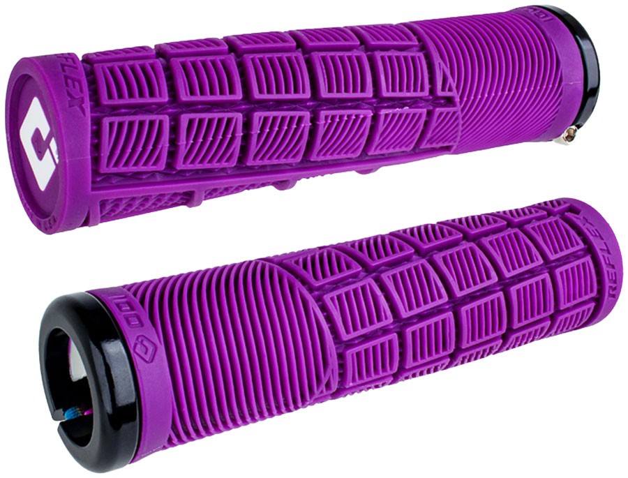 Reflex Lock-On Grips – ODI Reflex V2.1 Grips – White/Purple, Lock-On – Grip