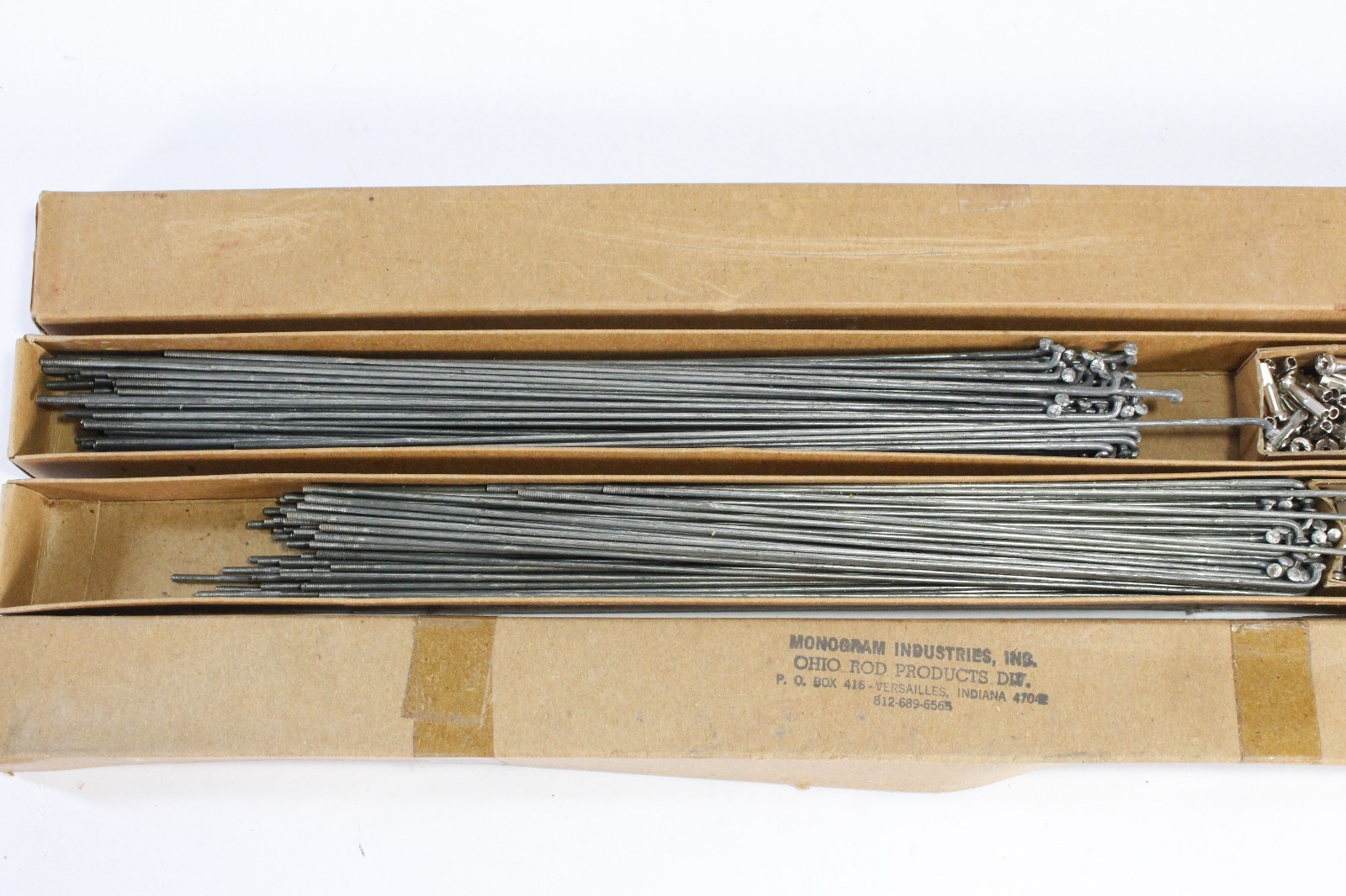 Monogram Industries/Ohio Rod 9 5/8″ 10 3/16″ Bike Spokes and Nipples NOS 1980s