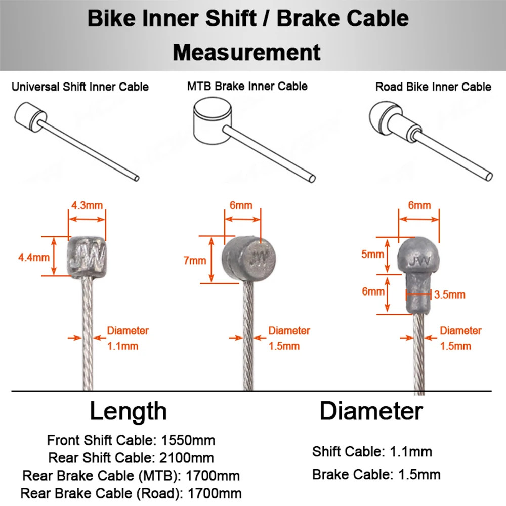 Bike Shifter Brake Cables Grinding Stainless Steel Cable MTB Road Bike Front Rea