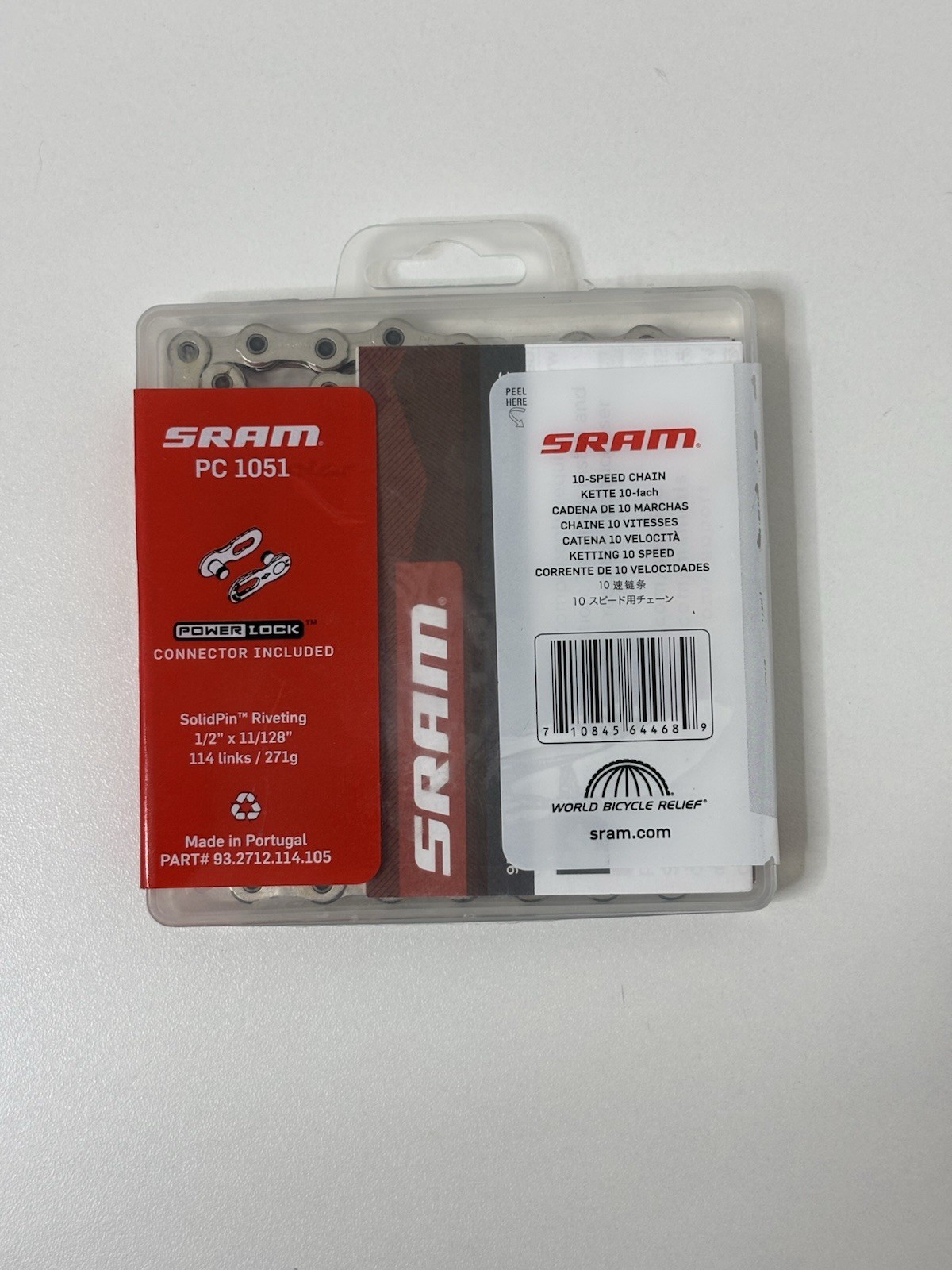 SRAM PC-1051 10 spd Chain w/PowerLock 114 links 93.2712.114.105