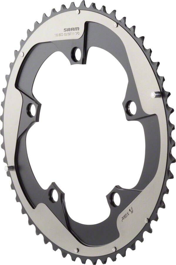 SRAM Red 22 Chainring 53t 130 BCD 11-Speed Aluminum Gray Use with 39T