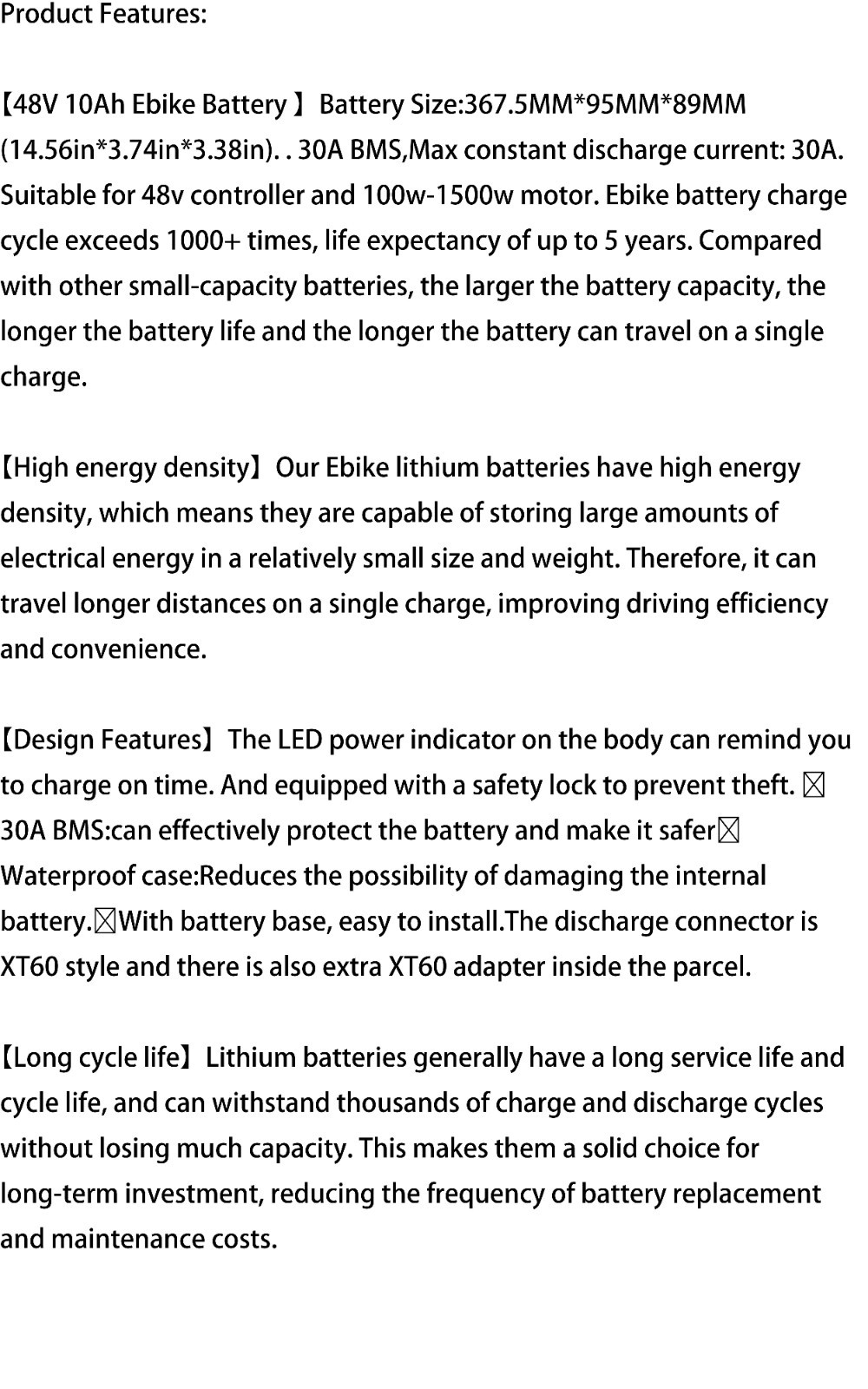 48V Hailong Lithium Ebike Battery 48V Electric Bike Battery with 5-Pin Base &30A