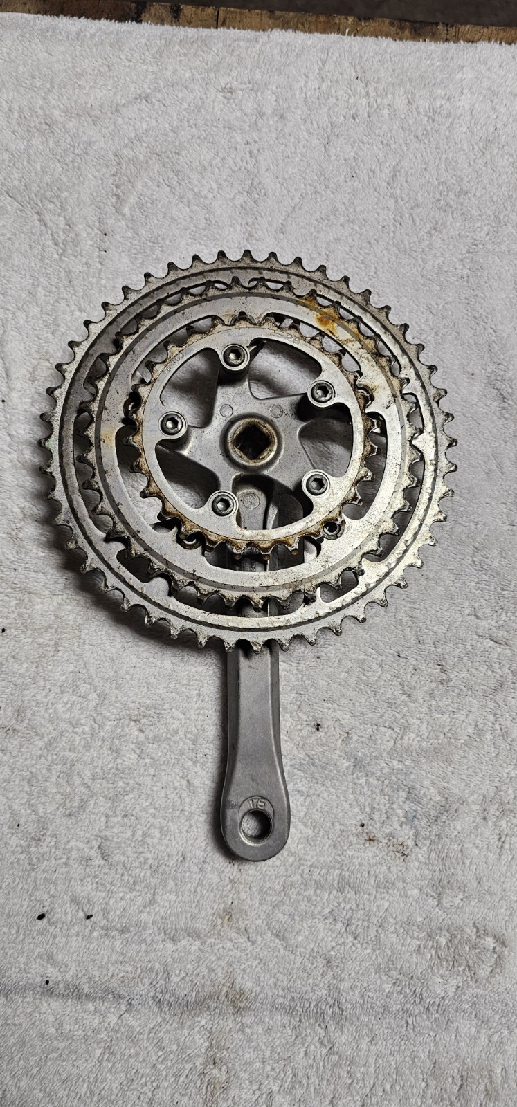Vintage Sakae CR Turbine Crankset Triple 28-39-48 Mountain Touring Crank