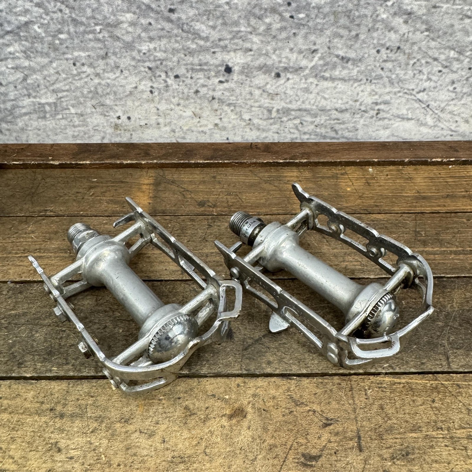 Vintage Campagnolo Record Pedals 9/16 In Silver Quill Road Bike Italy Eroica