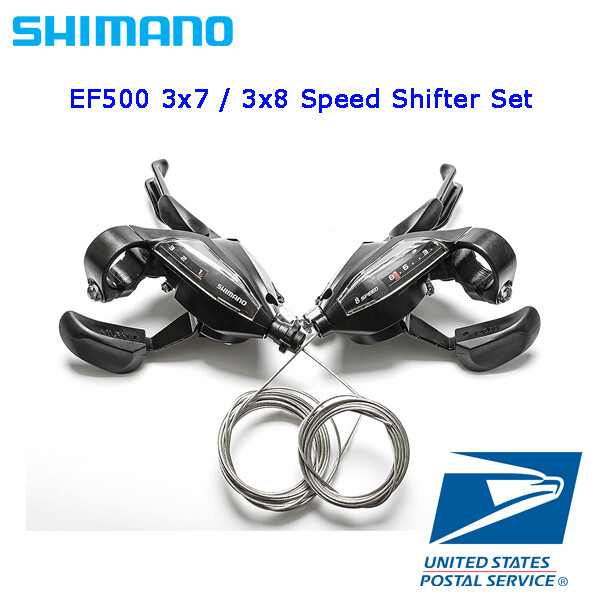 Shimano ST-EF500 3×7 3×8 Speed Shifter Set with Cable