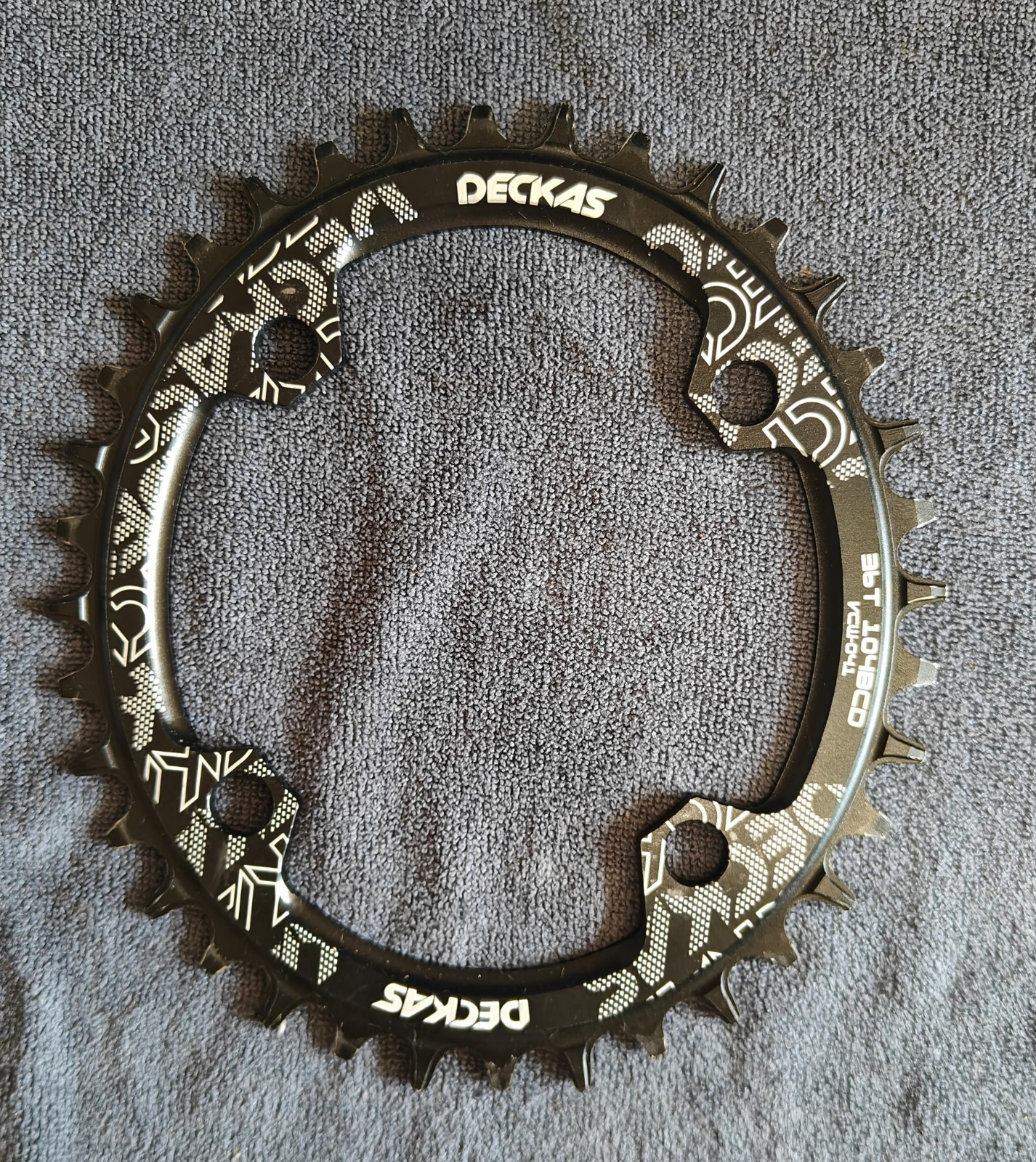DECKAS VCW041 36T 104BCD 4-Arm MTB Narrow Wide Chainring Aluminum Black