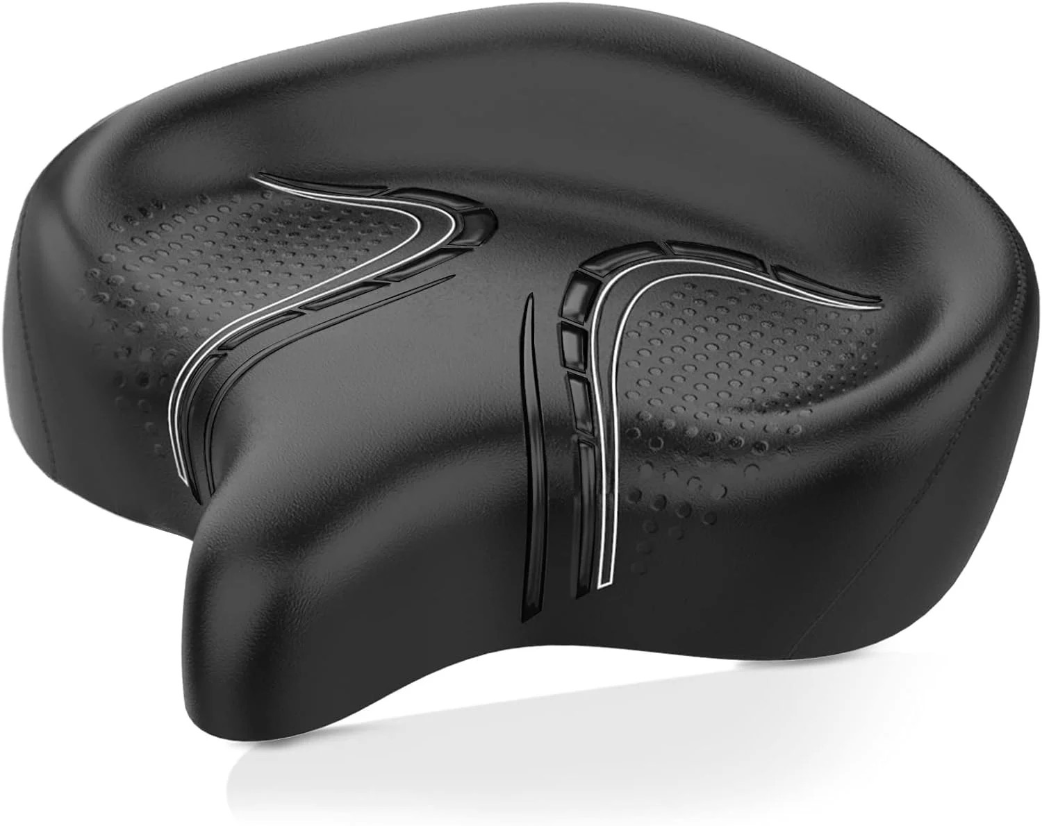 BLUEWIND Oversized Bike Seat, Wide Bicycle Saddle Novel Backrest Design for Elec
