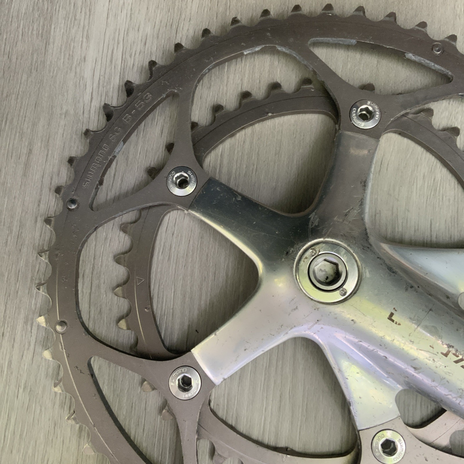 SHIMANO DURA ACE CRANKSET 7700 DOUBLE 172.5 MM ARMS 53-39 TOOTH OCTALINK