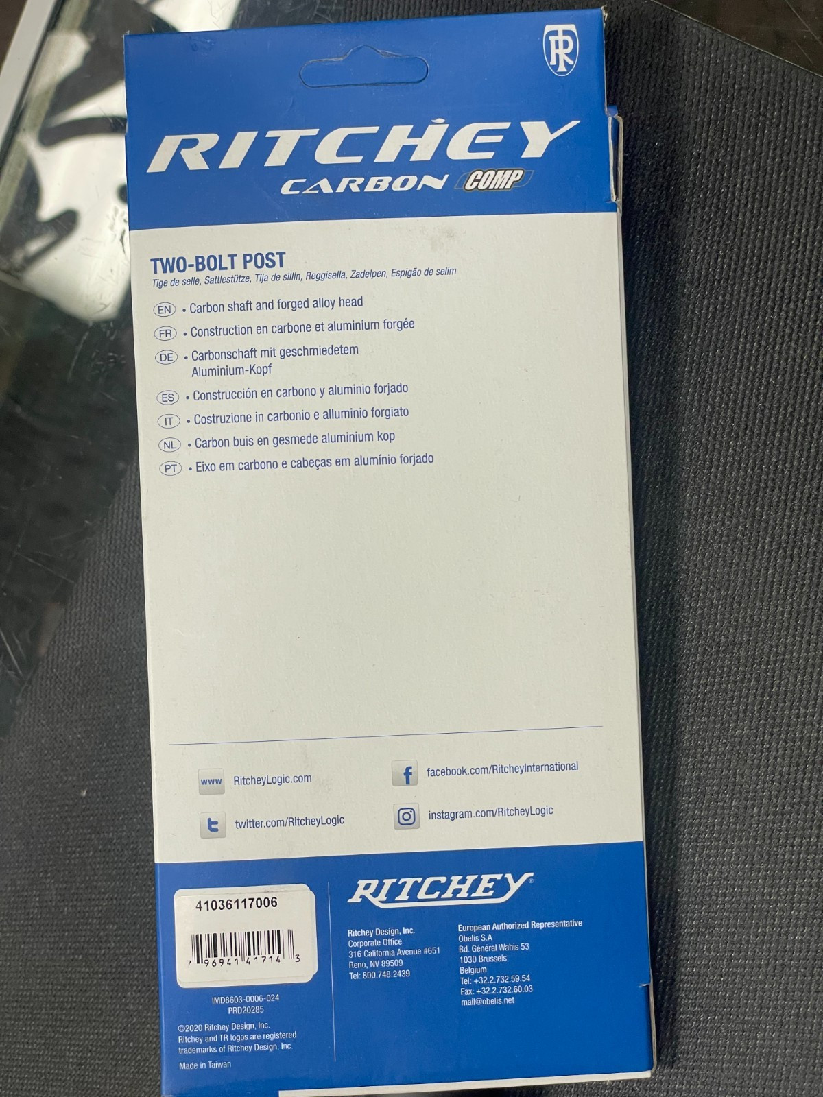 Ritchey Comp Carbon Seatpost: 31.6, 350mm, 25mm Offset