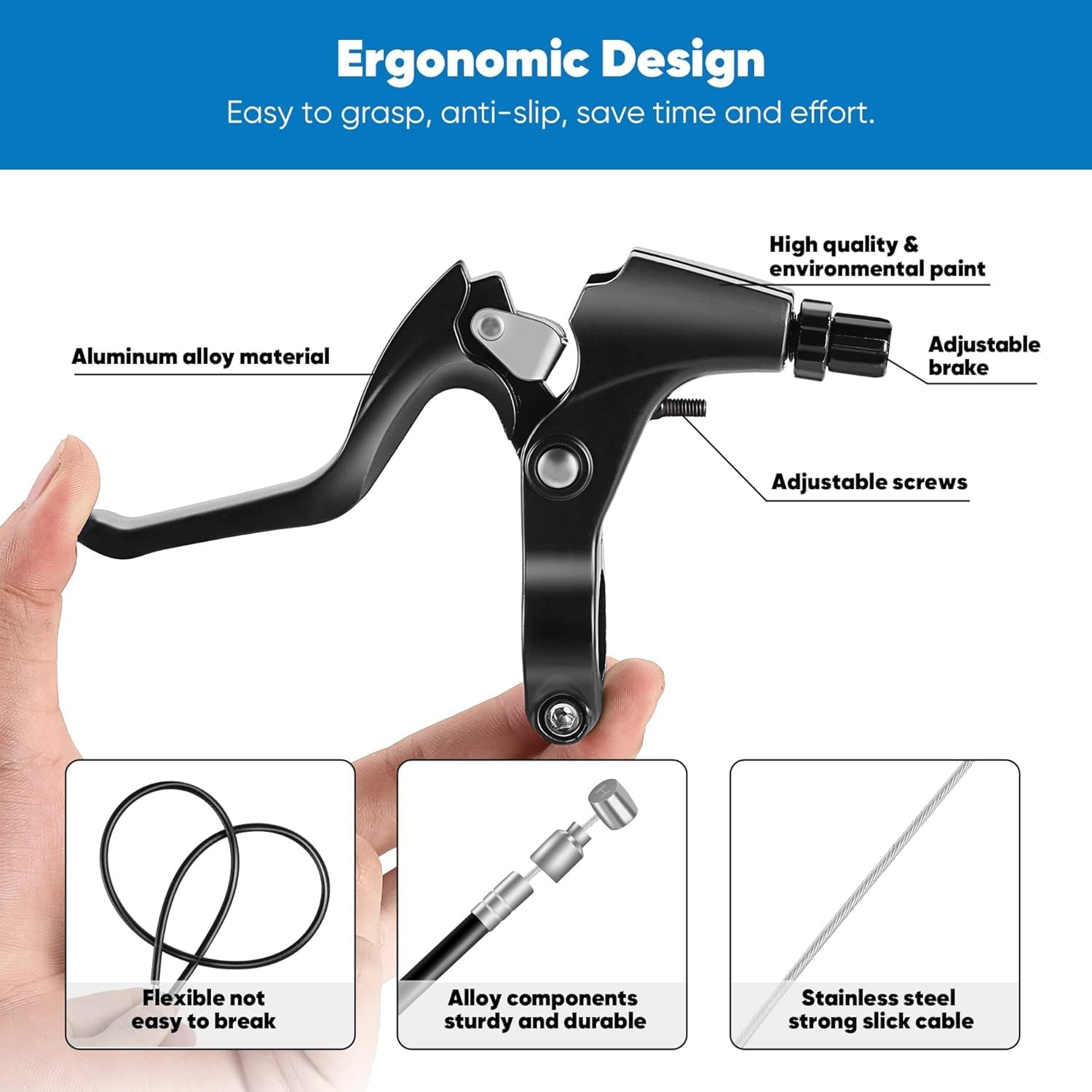 Bicycle Caliper Brakes Set Front Rear Side Pull C Brake Calipers Parts Black