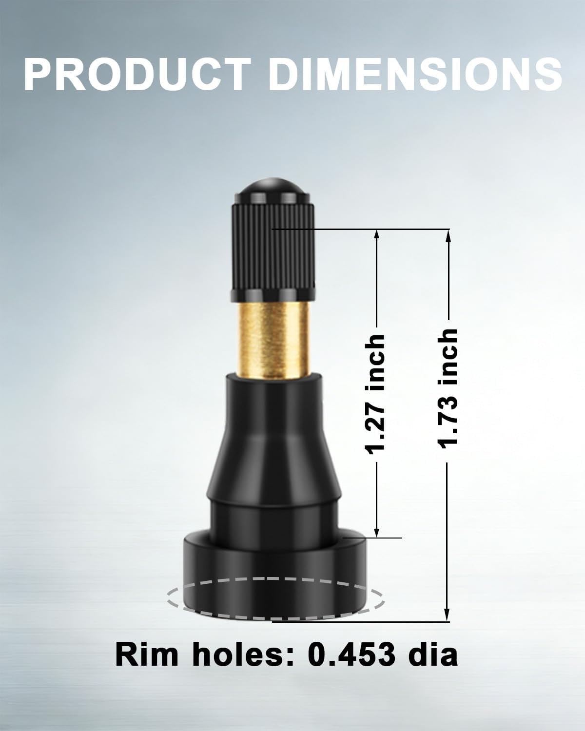 5 Pcs High Pressure Tire Valve Stems – Heavy-Duty Rubber Snap-in Valve TR600
