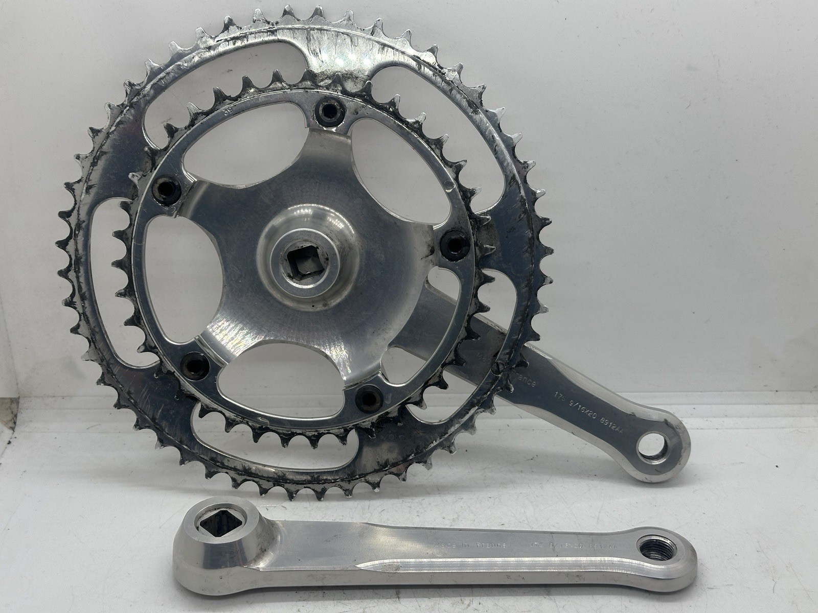 Mavic Starfish Crankset 52/39t 175mm Square Taper Silver France 8912AA